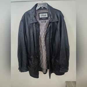 Vintage Wilsons Leather Pelle Studio Black Leather Parka Jacket Thinsulate XL